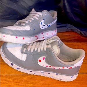 Custom Grey Polkadot Air Force 1’s